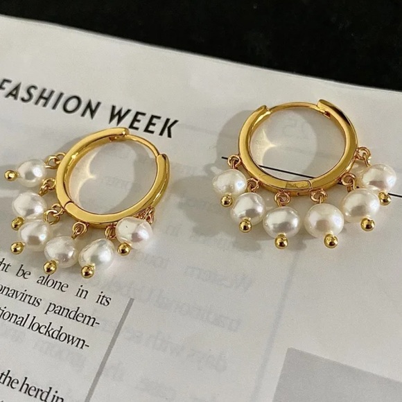 COPY - Gold plated circle earrings - Picture 4 of 5